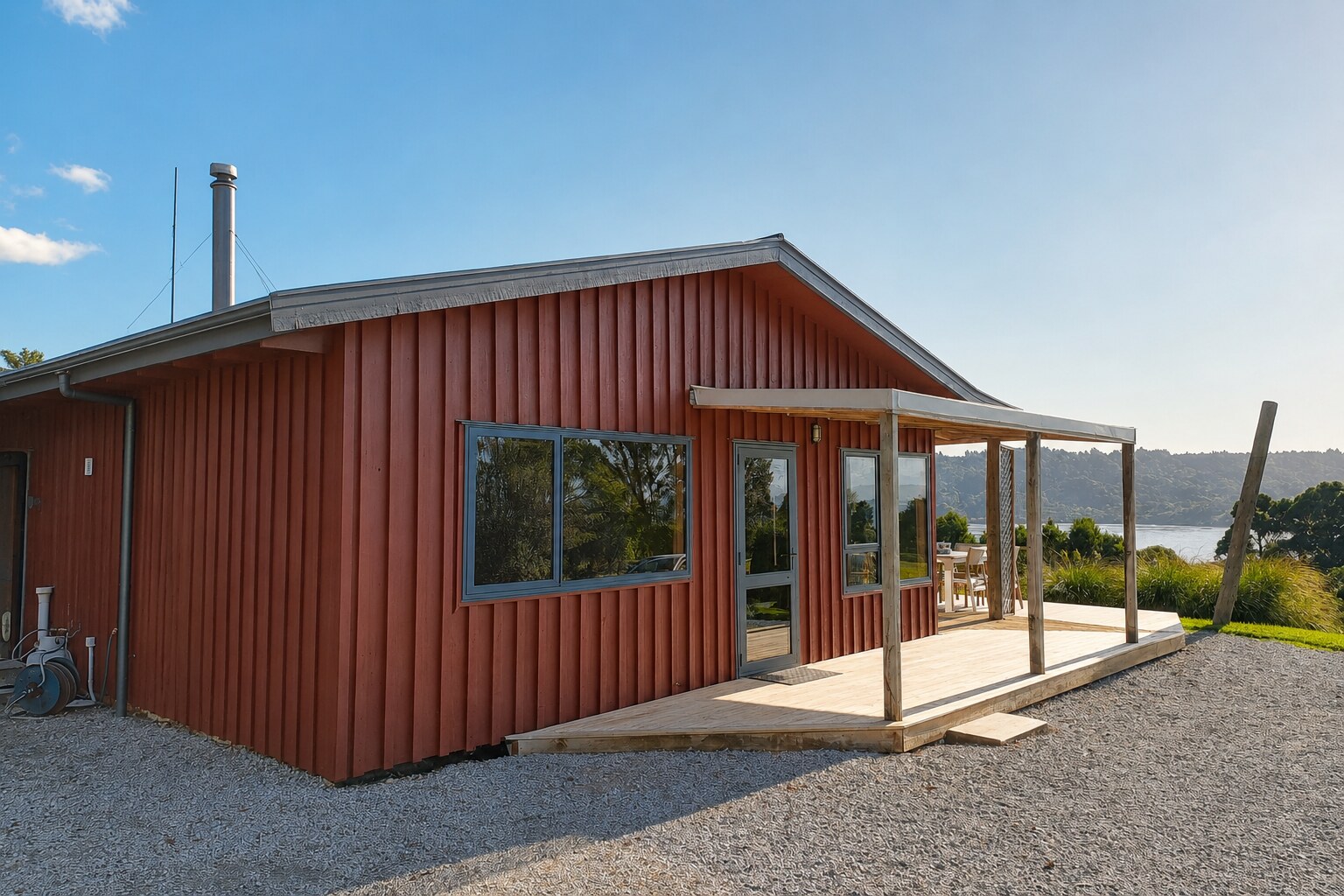 golden bay coastal red house exterior repaint
